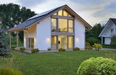 Der moderne Grundriss des Musterhauses in Erfurt verbindet den klassischen Landhausstil mit der offenen, lichtdurchfluteten Architektur, die das Markenzeichen von KAMPA ist. Foto: Kampa