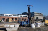 Erdwärme-Bohrungen für die Geothermieanlage auf dem Alten Schlachthof (Foto: Karlsruher Fächer GmbH)