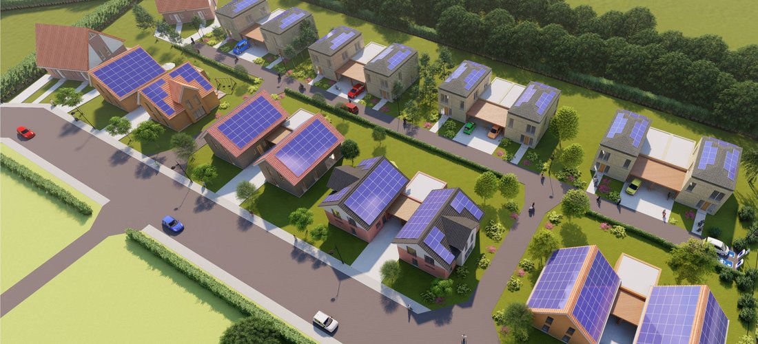 Die "Smart City" in Harsefeld wird u.a. mit modernster Wärmepumpentechnik versorgt. (Grafik: Viebrockhaus)